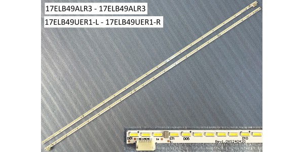 17ELB49ALR3 4014PKG 98EA R-Type Rev0.3 160512, 17ELB49ALR3 4014PKG 98EA L-Type Rev0.3 160512, BRACKET AL 49405, VESTEL 49UD9300 Led bar